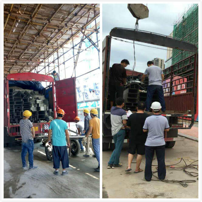 梅州五華奧園廣場電纜橋架進場(圖3) 梅州五華奧園廣場電纜橋架卸貨現場